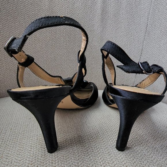 Glam Black Beaded Strappy heels by Alex Marie-Womens Sz 7.5M-New/Store Model - Picture 6 of 8